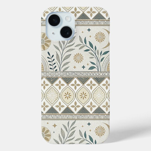 Celestial Botanical Folk Art Seamless Pattern Case-Mate iPhone Case (Back)