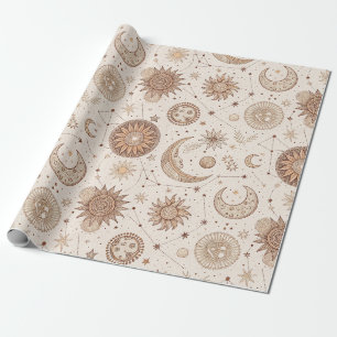 Celestial Botanical Pattern (2) Wrapping Paper