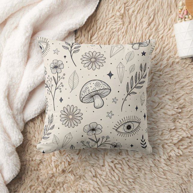Celestial Botanical Pattern (3) Cushion (Blanket)