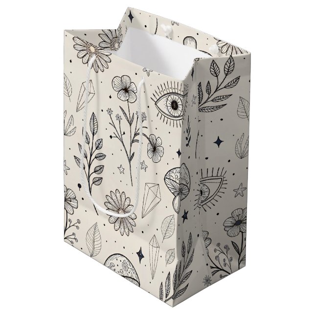 Celestial Botanical Pattern (3) Medium Gift Bag (Front Angled)