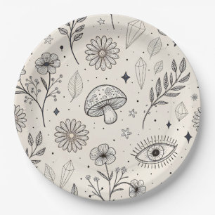 Celestial Botanical Pattern (3) Paper Plate