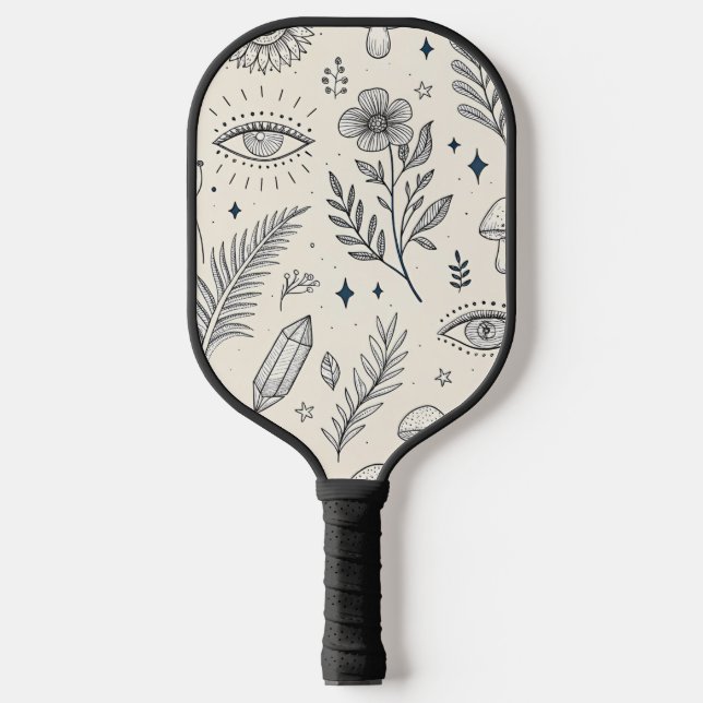 Celestial Botanical Pattern (4) Pickleball Paddle (Front)