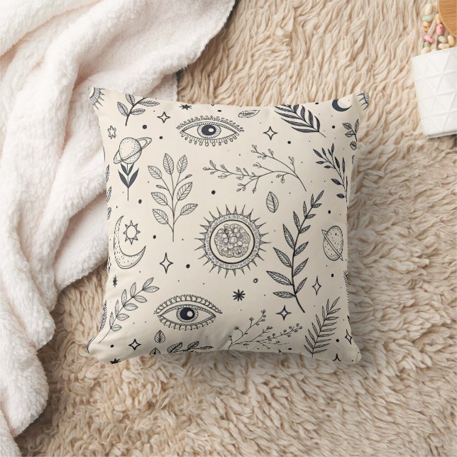 Celestial Botanical Pattern (5) Cushion (Blanket)