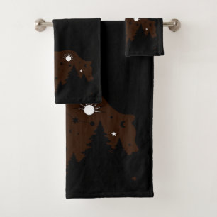 Celestial Brown Bear Bath Towel Set