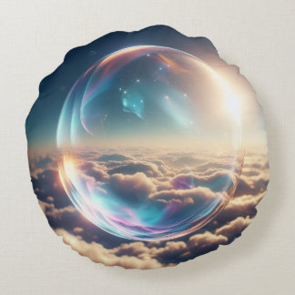 Celestial Bubble in the Sky Round Cushion