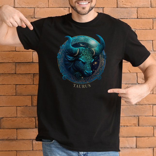 Celestial Bull Zodiac Symbol Fantasy Taurus Mens T-Shirt (Creator Uploaded)
