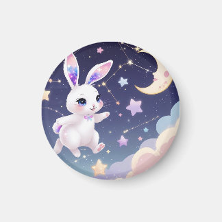 Celestial Bunny Magnet -Kawaii Rabbit Fridge Decor