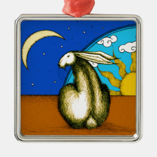 CELESTIAL BUNNY METAL TREE DECORATION