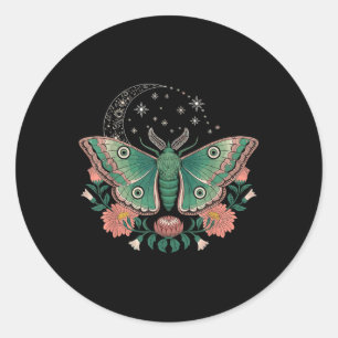 Celestial Butterfly Floral Classic Round Sticker