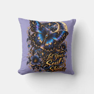 Celestial Butterfly "Let Your Soul Shine" Throw Cushion