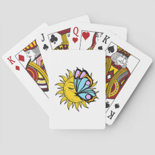 Celestial Butterfly Sun Playing Cards