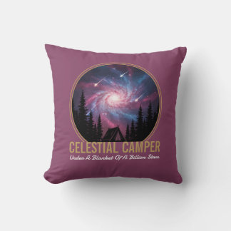 Celestial Camper Galaxy Night Scene Cushion