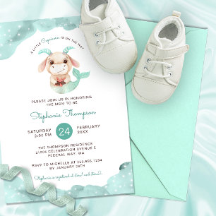 Celestial Capricorn Astrology Sign Baby Shower Invitation