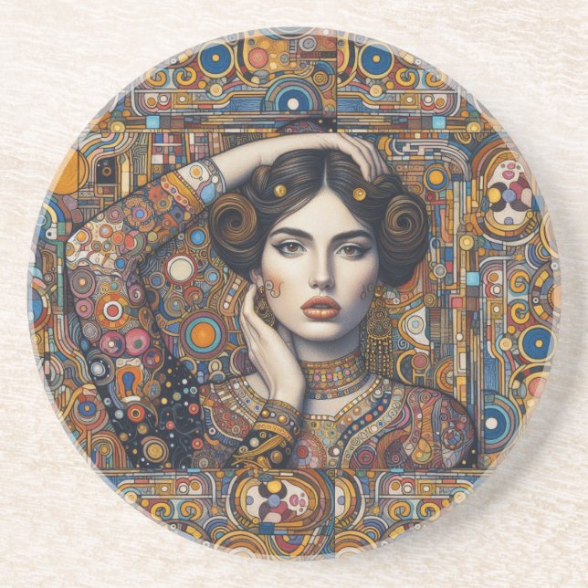 "Celestial Caress" sandstone Coaster (Front)