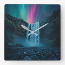Celestial Cascade Clock – Majestic Aurora