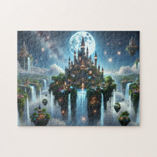 Celestial Castle Floating Island Cascade Waterfall Jigsaw Puzzle