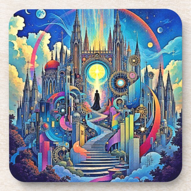 Celestial Cathedral Cityscape Coaster (Front)