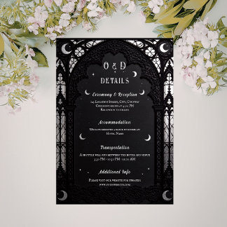 Celestial Cathedral Lace Dark Academia Wedding Enclosure Card