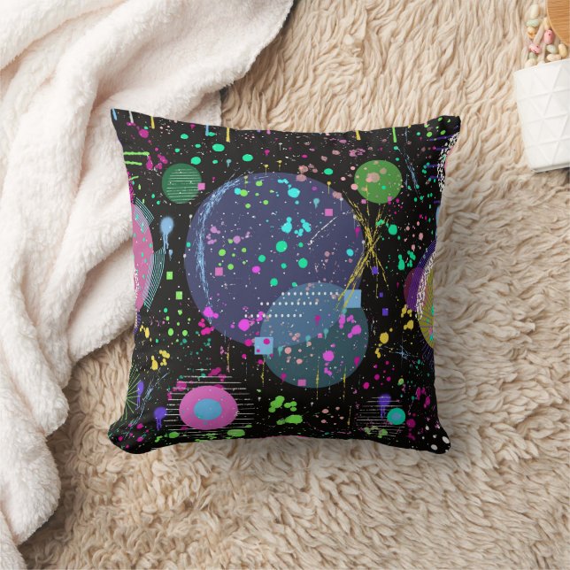 Celestial Celebrations: Maximalist Abstract Art  Cushion (Blanket)