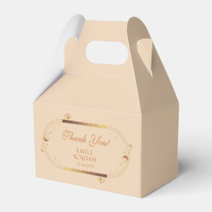 Celestial Champagne Gold Sun Moon Stars Wedding Favour Box