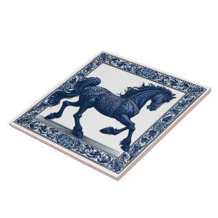 Celestial Charger: Floral Splendour Ceramic Tile