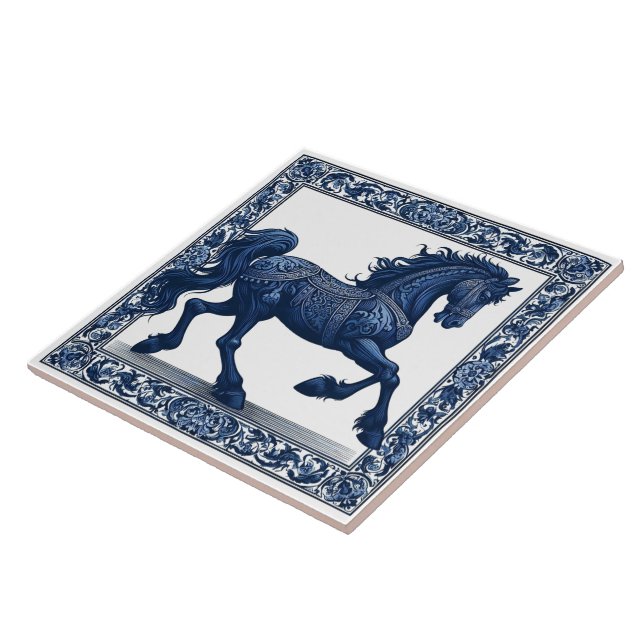 Celestial Charger: Floral Splendour Ceramic Tile (Side)