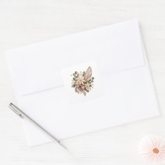 Celestial Christmas Elegance Square Sticker