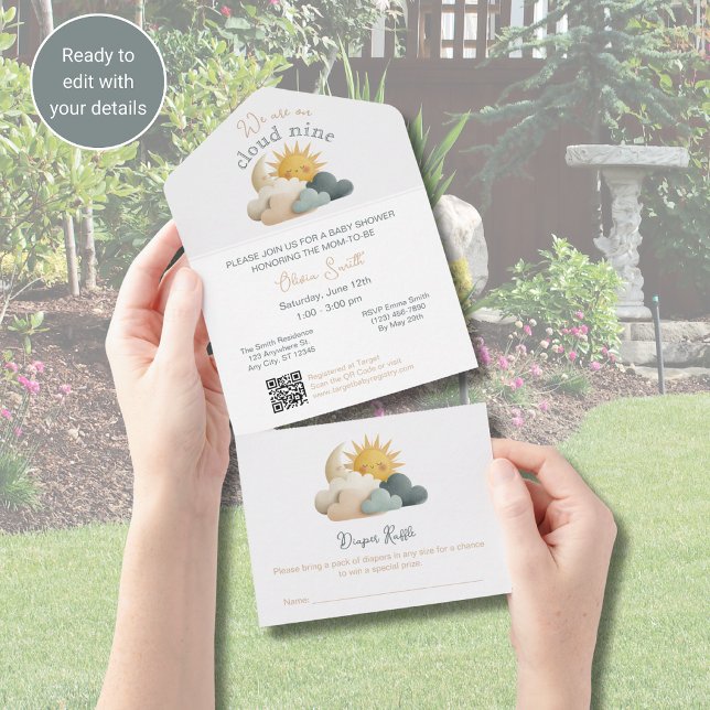 Celestial Cloud Baby Shower Invitation All in One (Creator Uploaded)