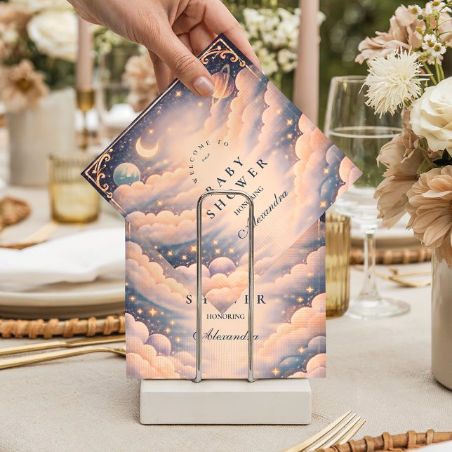 Celestial Clouds Stars Baby Shower Napkin (Creator Uploaded)
