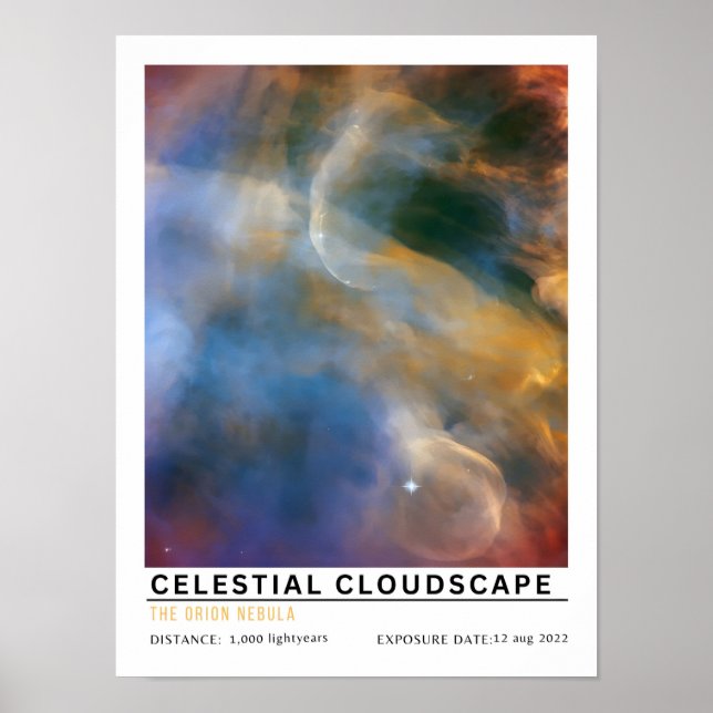 Celestial Cloudscape Space Education Poster (Front)