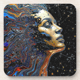 "Celestial Cognition" – A Surreal Portrait Coaster