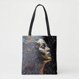 "Celestial Cognition" – A Surreal Portrait Tote Bag