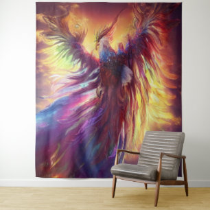 Celestial Colourful Phoenix Tapestry
