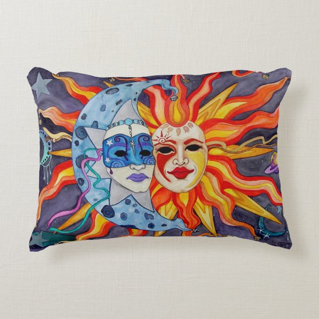 Celestial Comedy and Tragedy Decorative Cushion (Front)