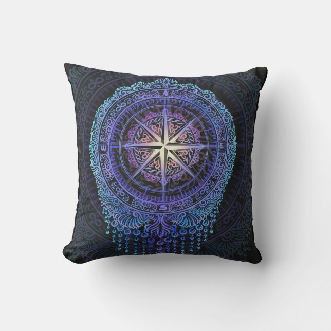 Celestial Compass Mandala Cushion (Front)