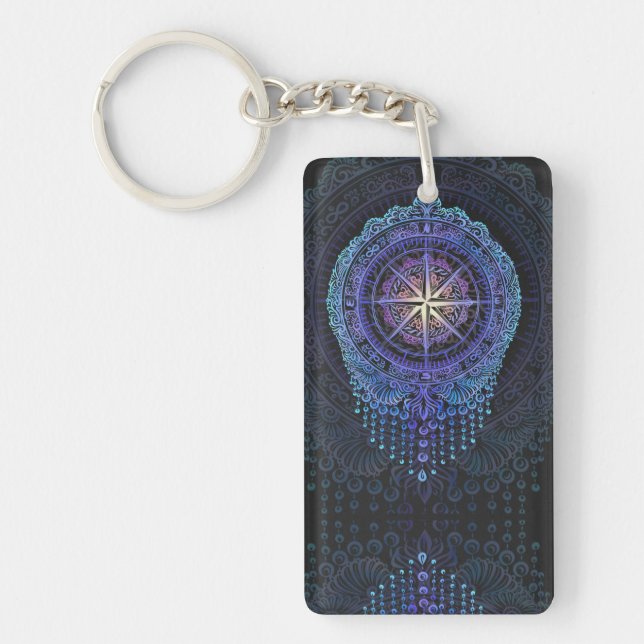 Celestial Compass Mandala Key Ring (Front)