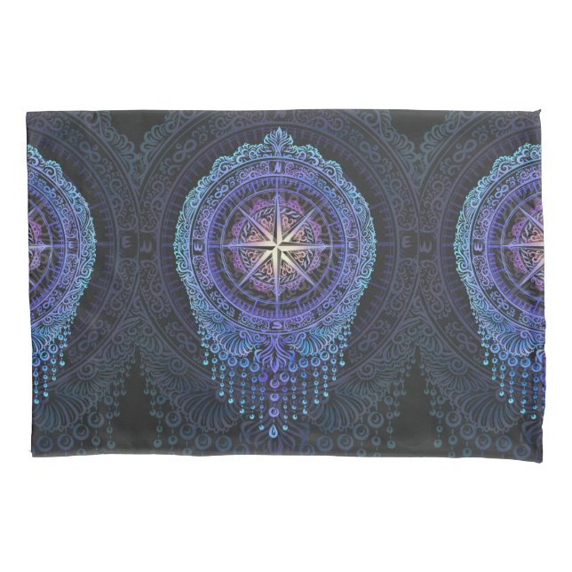 Celestial Compass Mandala Pillowcase (Front)