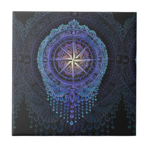 Celestial Compass Mandala Tile