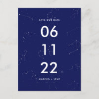 Celestial Constellation Blue Stars Save the Date