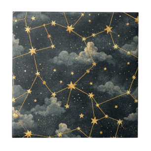 Celestial Constellation Star Pattern (1) Ceramic Tile
