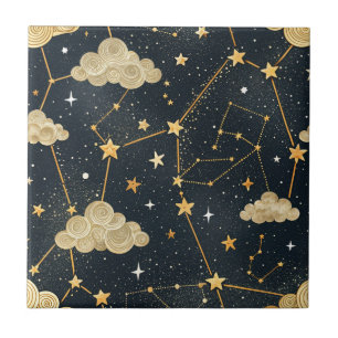 Celestial Constellation Star Pattern (2) Ceramic Tile
