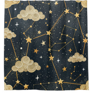 Celestial Constellation Star Pattern (2) Shower Curtain