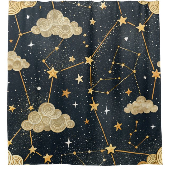 Celestial Constellation Star Pattern (2) Shower Curtain (Front)