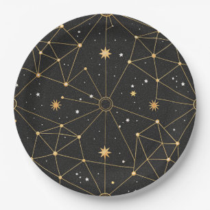 Celestial Constellation Star Pattern (3) Paper Plate