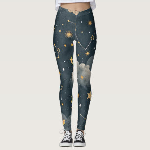 Celestial Constellation Star Pattern (5) Leggings