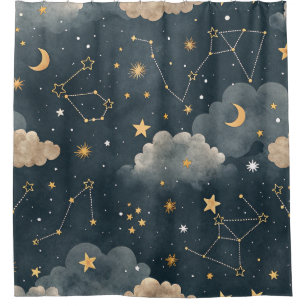 Celestial Constellation Star Pattern (5) Shower Curtain