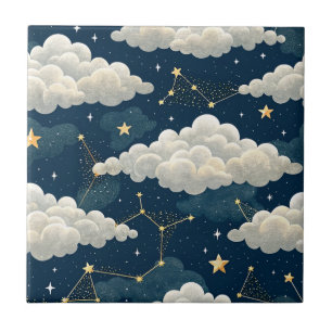 Celestial Constellation Star Pattern (6) Ceramic Tile