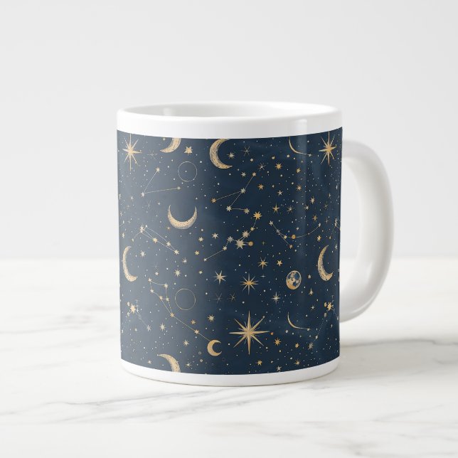 Celestial Constellation - Starry Night (1) Large Coffee Mug (Front Right)