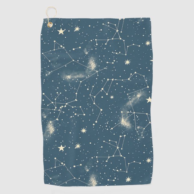 Celestial Constellation - Starry Night (2) Golf Towel (Front)