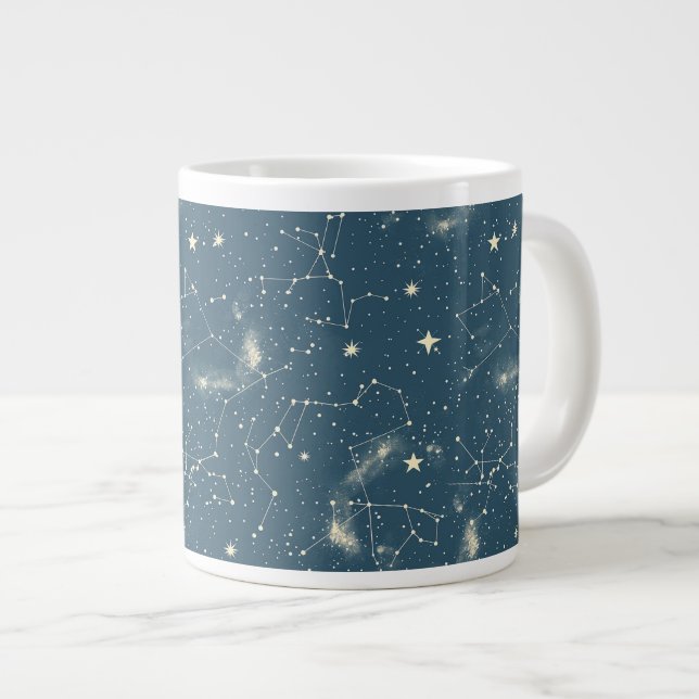Celestial Constellation - Starry Night (2) Large Coffee Mug (Front Right)